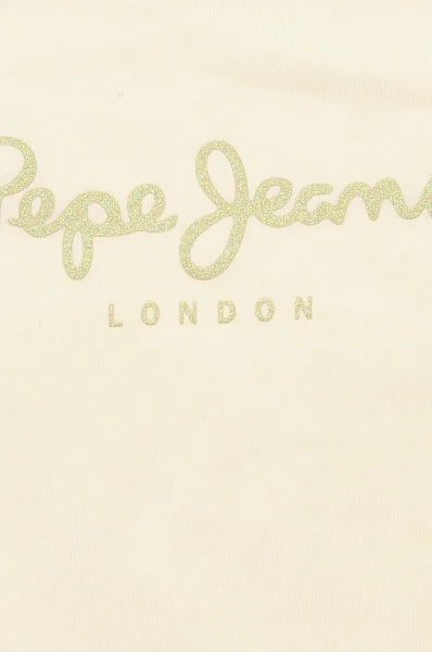 Tričko HANA GLITTER | Regular Fit Pepe Jeans London krémová