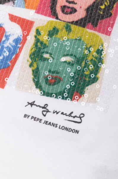 Tričko JENELL Andy Warhol By Pepe Jeans | Regular Fit Pepe Jeans London bílá