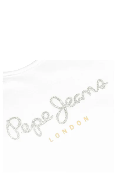 Tričko HANA GLITTER | Regular Fit Pepe Jeans London bílá