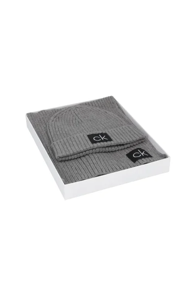 Šála + čepice Calvin Klein popelavě šedý