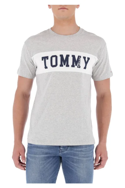 Tričko TJM PANEL LOGO | Regular Fit Tommy Jeans popelavě šedý