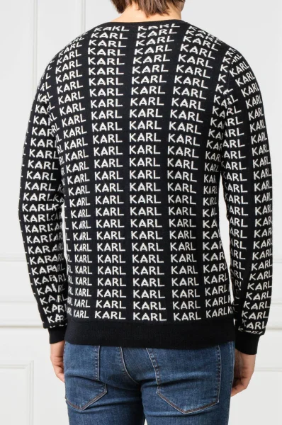 Vlněný svetr | Regular Fit Karl Lagerfeld černá