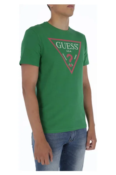 Tričko LOGO ORIGINAL | Slim Fit GUESS zelený