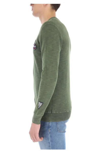Mikina garment dye L.A. badged | Regular Fit Superdry zelený