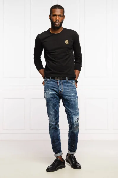 Tričko s dlouhým rukávem | Slim Fit Versace černá