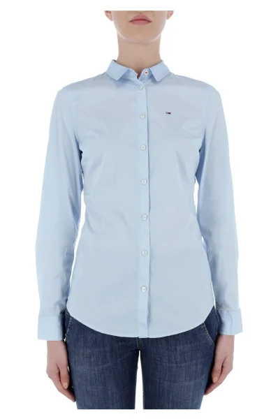 Košile TJW POPLIN | Slim Fit Tommy Jeans světlo modrá
