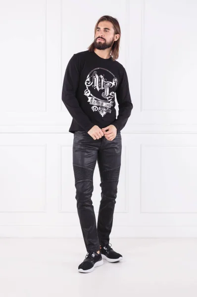 Tričko s dlouhým rukávem | Regular Fit Versace Jeans černá