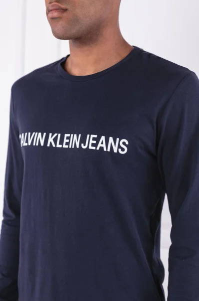 Tričko s dlouhým rukávem INSTITUTIONA | Regular Fit CALVIN KLEIN JEANS tmavě modrá
