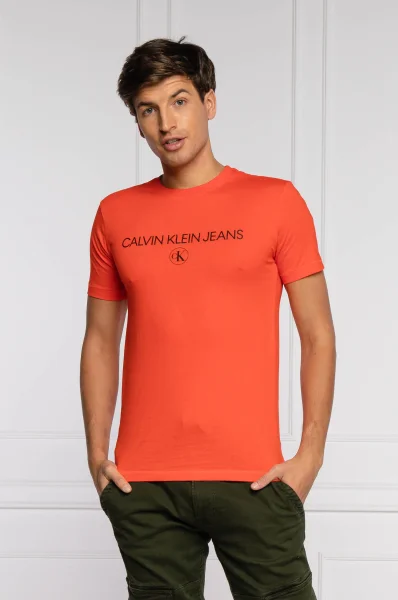 Tričko | Regular Fit CALVIN KLEIN JEANS oranžový