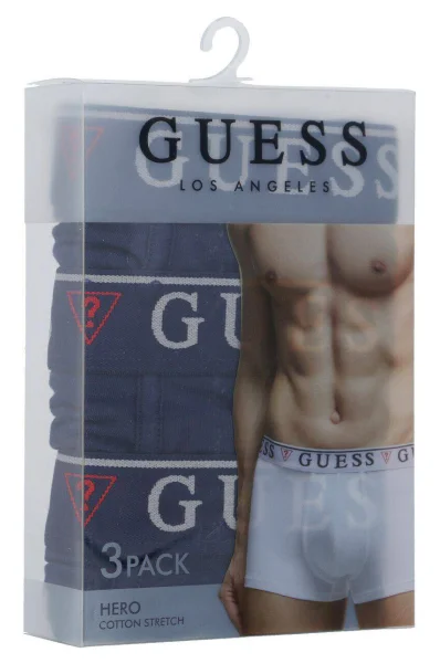 Boxerky 3-pack HERO | cotton stretch Guess Underwear tmavě modrá