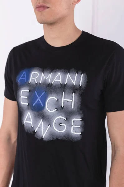 Tričko | Slim Fit | pima Armani Exchange černá