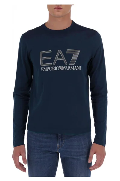 Tričko s dlouhým rukávem | Regular Fit EA7 tmavě modrá
