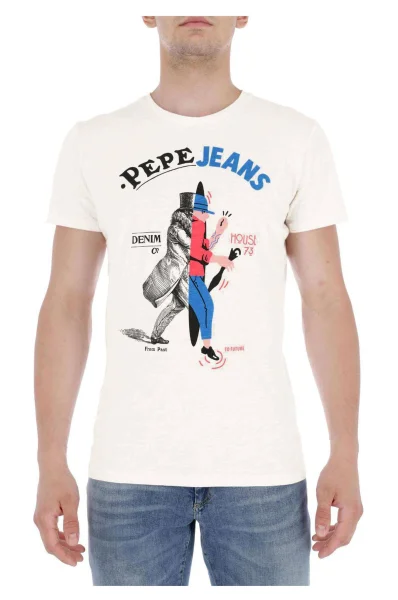 Tričko PARTON | Slim Fit Pepe Jeans London krémová