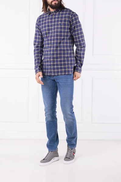 Košile HEATHER CHECK | Regular Fit Tommy Jeans tmavě modrá