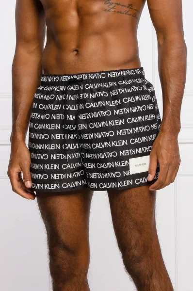 Koupací šortky DRAWSTRING-PRINT | Regular Fit Calvin Klein Swimwear černá