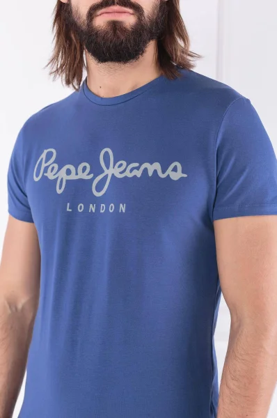 Tričko original stretch | Slim Fit Pepe Jeans London modrá
