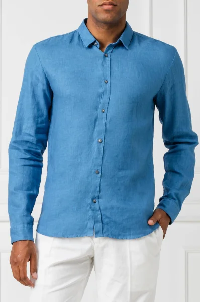 Lněná košile Ero3-W | Slim Fit HUGO modrá
