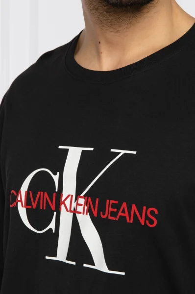 Tričko s dlouhým rukávem MONOGRAM | Regular Fit CALVIN KLEIN JEANS černá