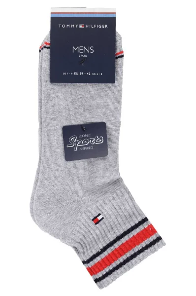 Ponožky 2-pack iconic sports quarter Tommy Hilfiger šedý