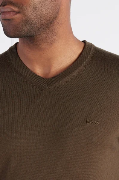 vlněný svetr baram-l | regular fit BOSS BLACK khaki