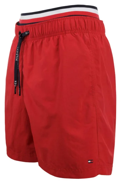 Koupací šortky DOUBLE WAISTBAND | Regular Fit Tommy Hilfiger červený
