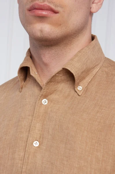 Lněná košile | Slim Fit Emanuel Berg bronzově hnědý