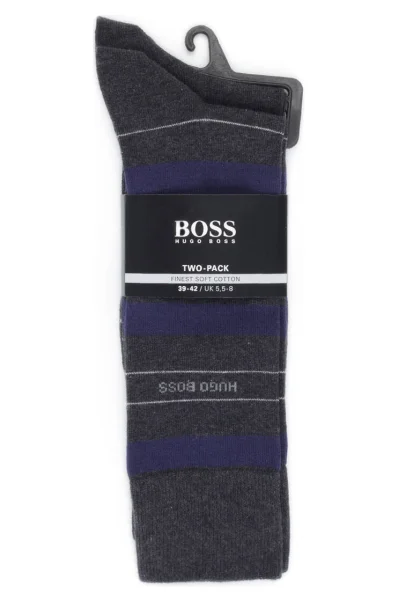 Ponožky 2-pack BOSS BLACK tmavě modrá