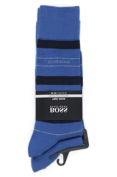 Ponožky 2-pack BOSS BLACK modrá