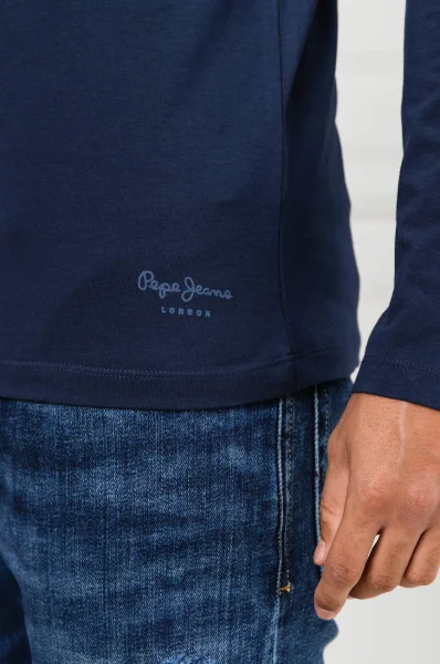 Tričko s dlouhým rukávem Orginal | Slim Fit Pepe Jeans London tmavě modrá
