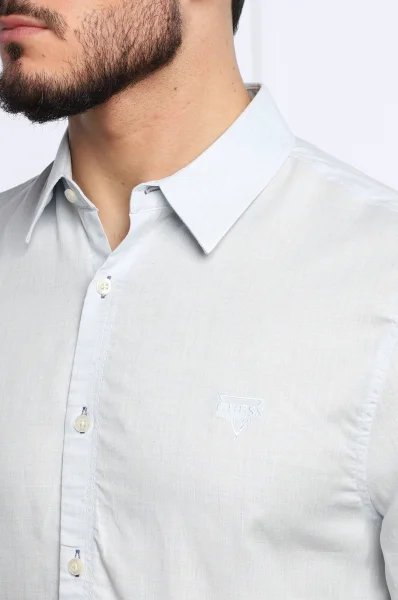 Košile COLLINS | Regular Fit přidáním lnu GUESS světlo modrá