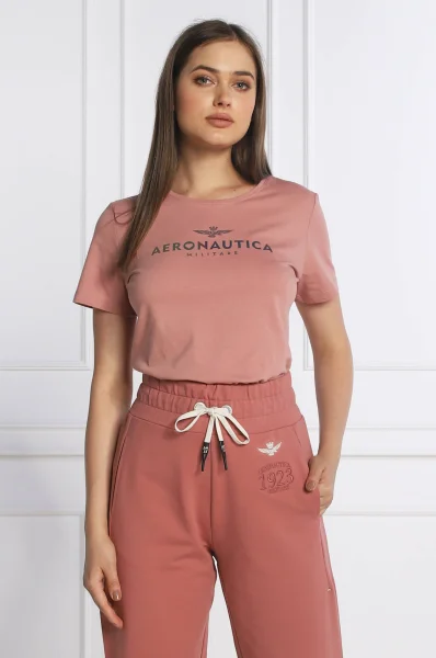 Tričko | Regular Fit Aeronautica Militare pudrově růžový