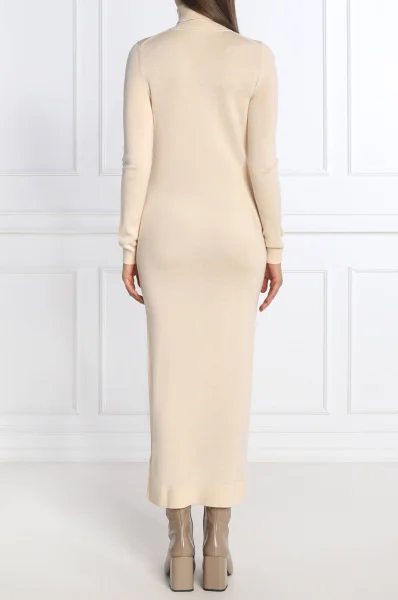 vlněná šaty Calvin Klein krémová
