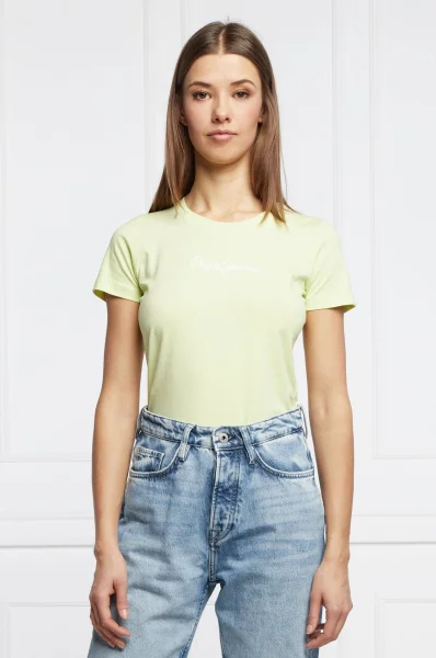 Tričko new Virginia | Slim Fit Pepe Jeans London limetkově zelený