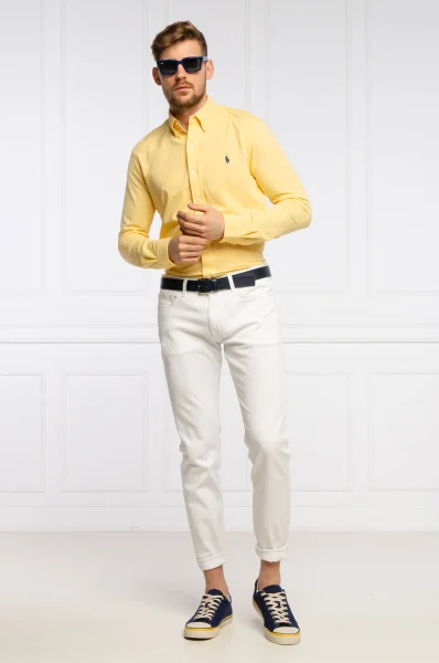 Koszula | Regular Fit | pique POLO RALPH LAUREN žlutý