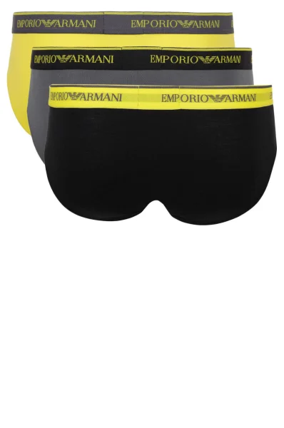 Slipy 3-pack Emporio Armani černá