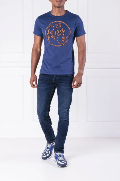 Tričko MEIDINGER | Slim Fit Pepe Jeans London modrá