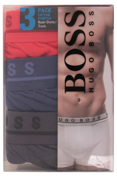 Boxerky 3 Pack Boxer Shorts/ Trunk BOSS BLACK červený