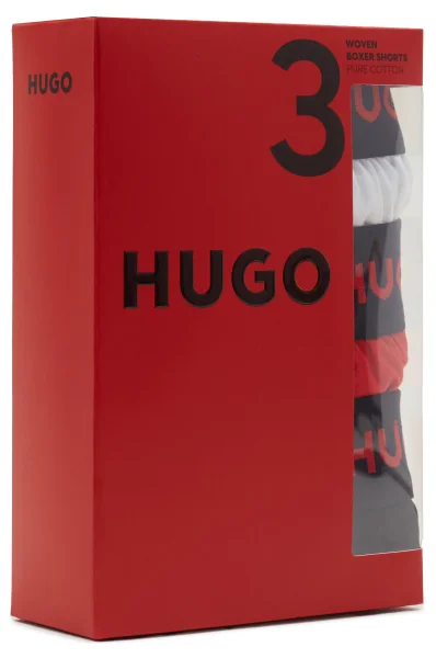 Boxerky 3-pack WOVEN BOXER TRIPLET Hugo Bodywear červený