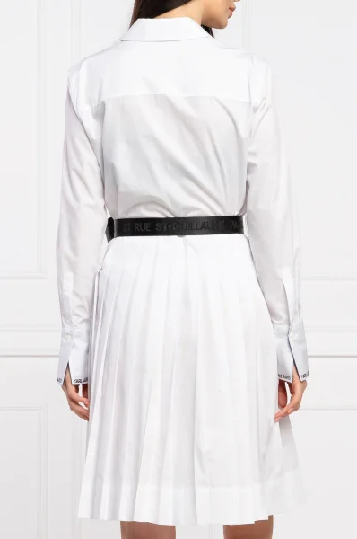 Šaty Logo Belt Karl Lagerfeld bílá