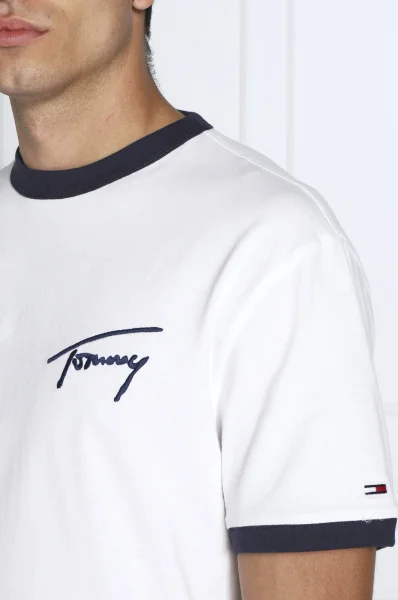 Tričko SIGNATURE RINGER | Regular Fit Tommy Jeans bílá
