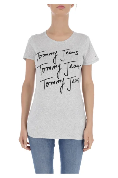 Tričko Clean | Slim Fit Tommy Jeans popelavě šedý