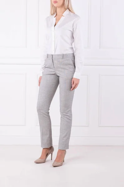 Kalhoty Titana | Flare fit BOSS BLACK popelavě šedý