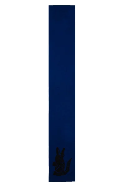 Vlněný oboustranný šála Lacoste tmavě modrá