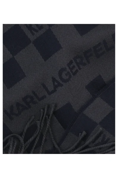 Vlněný šála Karl Lagerfeld tmavě modrá