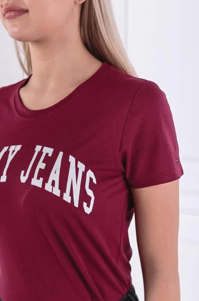 Tričko CLEAN LOGO TEE | Regular Fit Tommy Jeans vínový 