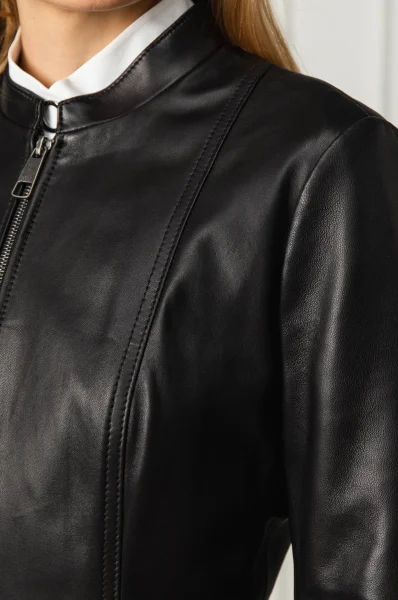 Kůžoná bunda Sateur | Regular Fit BOSS BLACK černá