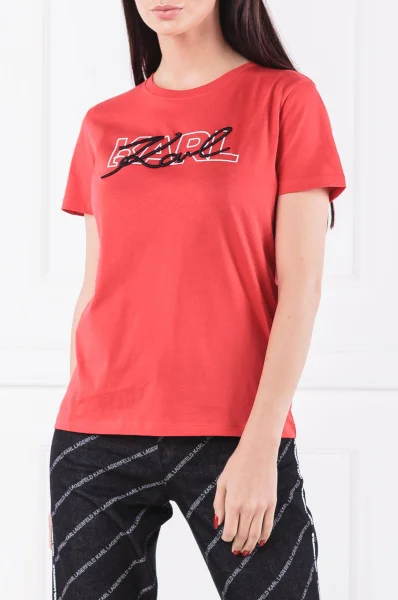 Tričko | Regular Fit Karl Lagerfeld červený