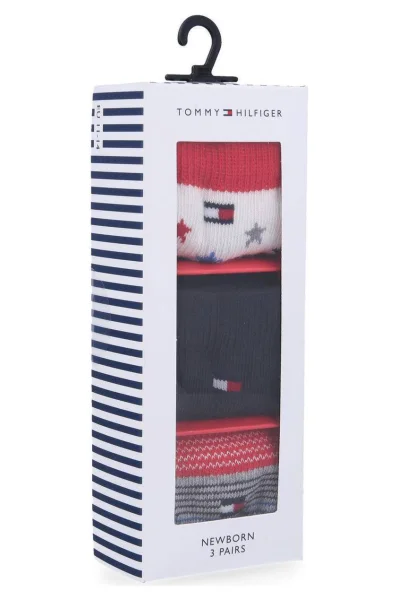 Ponožky 3-pack Tommy Hilfiger červený