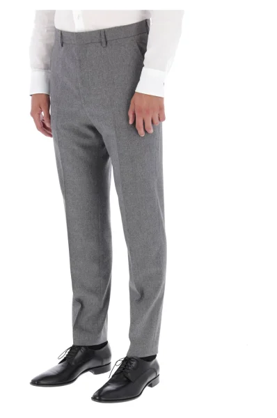 Vlněné kalhoty Pirko | Slim Fit | s příměsí kašmíru BOSS BLACK šedý