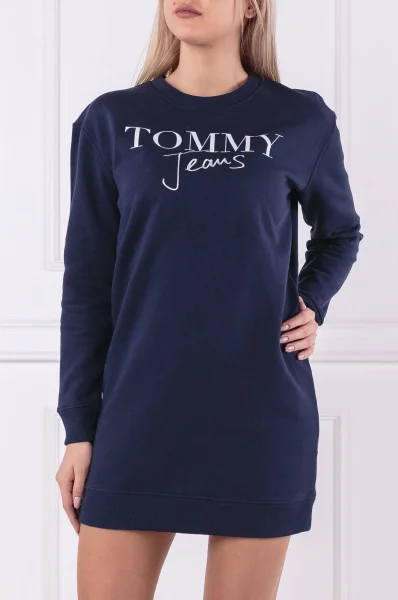 Šaty LOGO Tommy Jeans tmavě modrá